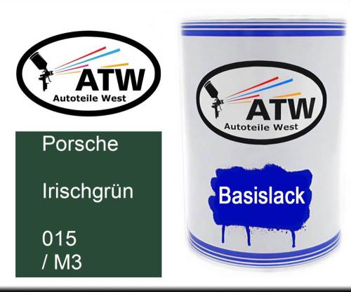 Porsche, Irischgrün, 015 / M3: 500ml Lackdose, von ATW Autoteile West.